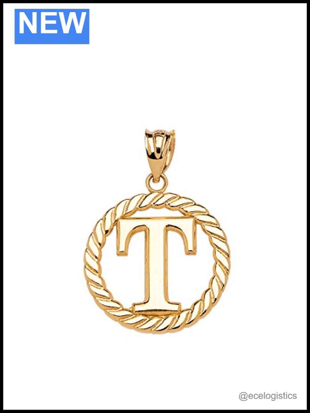 10k Yellow Gold Initial Charm Pendant